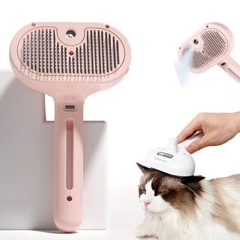 Yadava Self Cleaning Slicker Pet Grooming Brush Pet Cleaning Tool Suitable for All Pets Dog Comb, Dog & Cat Accessories, Dog Hair Brush, Cat Comb, Pet Brush, Self Cleaning Slicker Brush Oval Shape (Pack of 1) (Peach) - Image 2