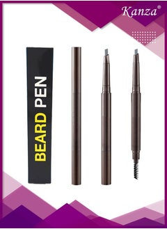 Kanza 2 in 1 Beard Pen Filler for Men Water Proof Sweat Proof Long Lasting Beard Pen with a Applicator Creates Natural Looking Beard (Black)  - Image 3