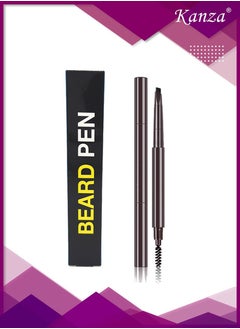 Kanza 2 in 1 Beard Pen Filler for Men Water Proof Sweat Proof Long Lasting Beard Pen with a Applicator Creates Natural Looking Beard (Black)  - Image 1