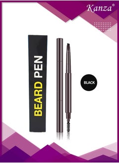 Kanza 2 in 1 Beard Pen Filler for Men Water Proof Sweat Proof Long Lasting Beard Pen with a Applicator Creates Natural Looking Beard (Black)  - Image 2