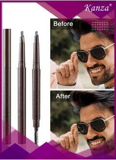 Kanza 2 in 1 Beard Pen Filler for Men Water Proof Sweat Proof Long Lasting Beard Pen with a Applicator Creates Natural Looking Beard (Black)  - Image 5