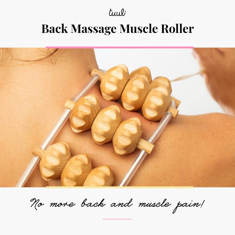 Tuuli Accessories – Back Massager with Rollers and Rope, Multi-Functional Back Roller and Neck Massager, Eases Muscle Tension and Supports Skin Health, Muscle Roller 47.2 inches - Image 3
