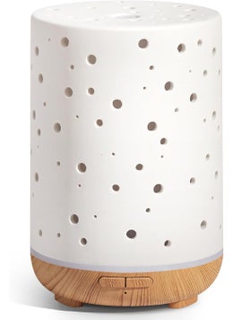 InnoGear InnoGear Essential Oil Diffuser, 150ml Ceramic Ultrasonic Air Humidifier Cool Mist Aromatherapy Diffuser with 2 Mist Modes, Waterless Auto Off for Home Office, White 