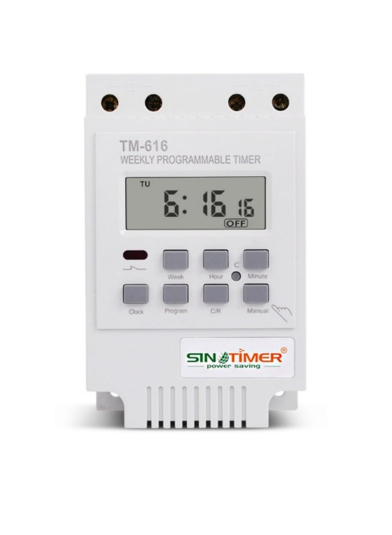 TM616 Digital Timer Switch – 17 Programmable Settings – Smart Time Controller with DIN Rail Mount