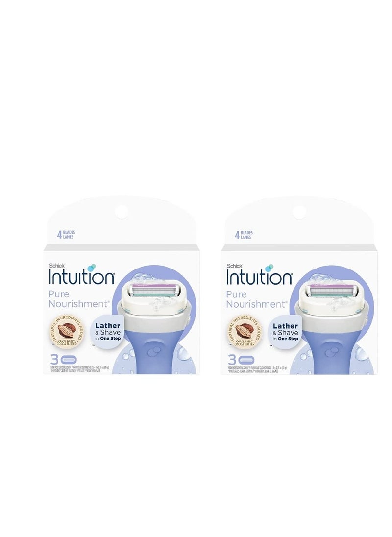 Intuition Intuition Pure Nourishment Renewing Advanced Moisture Women Razor Refill Cartridges, 6 count(3count x 2Pack)  - Image 1
