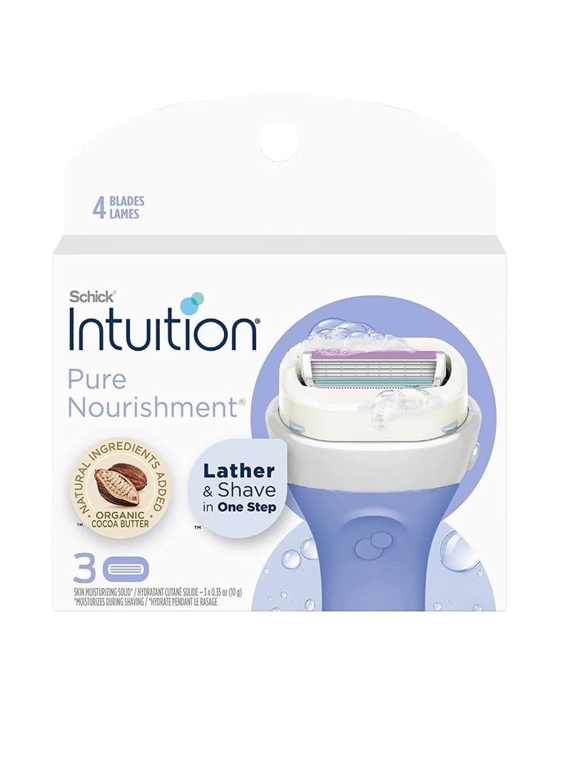 Intuition Intuition Pure Nourishment Renewing Advanced Moisture Women Razor Refill Cartridges, 6 count(3count x 2Pack)  - Image 2