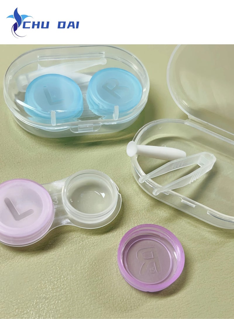 تشو داي علبة تخزين عدسات لاصقة شفافة ملونة للسفر، عبوة من 3 قطع (لون عشوائي) - Image 5