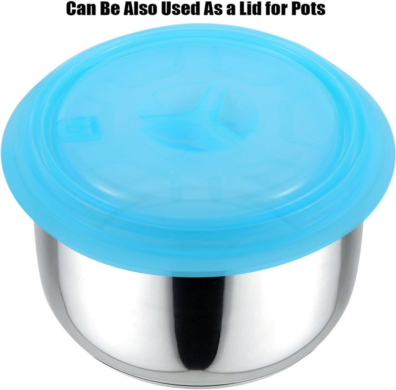 Kichwit Silicone Microwave Plate Cover Collapsible, Dishwasher Safe and BPA Free, Blue, 10.2" - Image 4