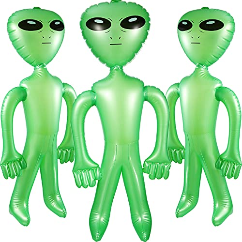 BBTO 3 Pcs Alien Inflates Inflatable Jumbo Alien Blow up Toy for Party Decorations, Halloween, Birthday, Theme Party(35 Inch,Green) - Image 1