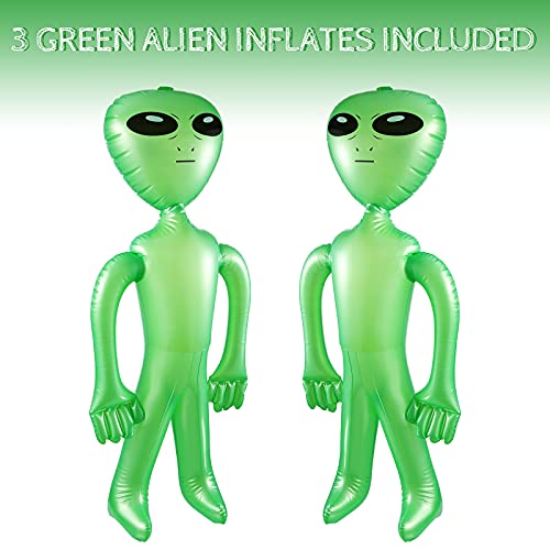 BBTO 3 Pcs Alien Inflates Inflatable Jumbo Alien Blow up Toy for Party Decorations, Halloween, Birthday, Theme Party(35 Inch,Green) - Image 5