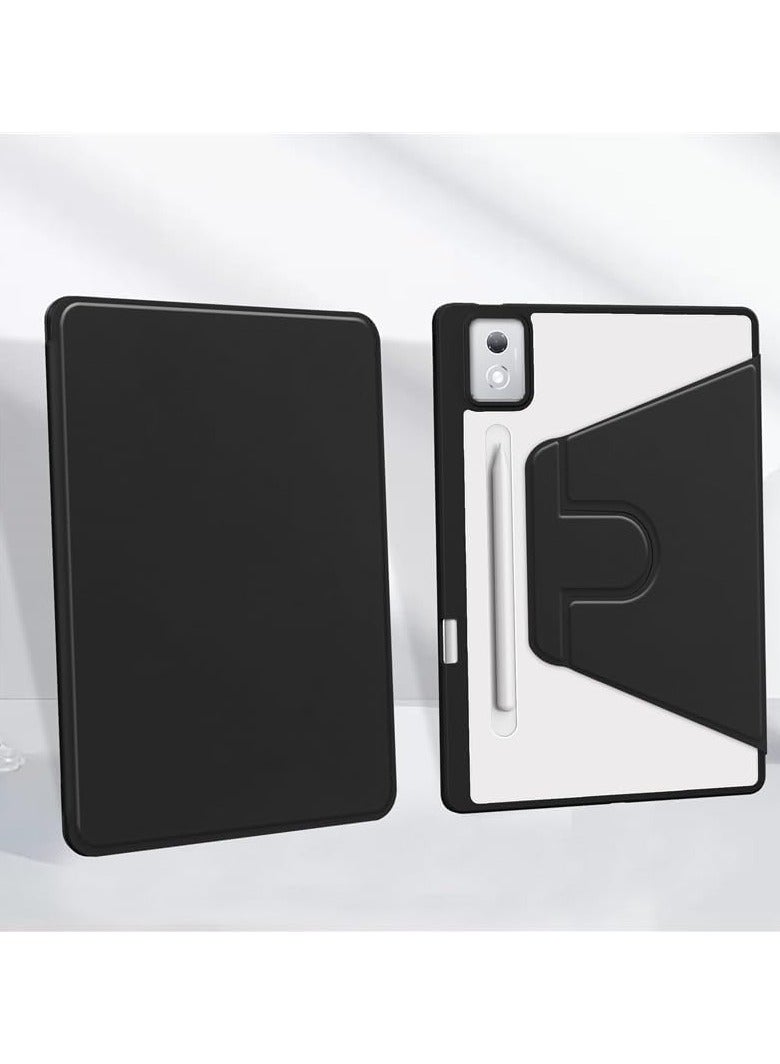 VKL Case Compatible with Lenovo Idea Tab Pro 12.7 Inch 2025,360 Degree Rotating Stand,Acrylic Transparent Rotating Protective Case,Multi-View Stand,with Pen Slot,Auto Sleep/Wake (Black) - Image 2