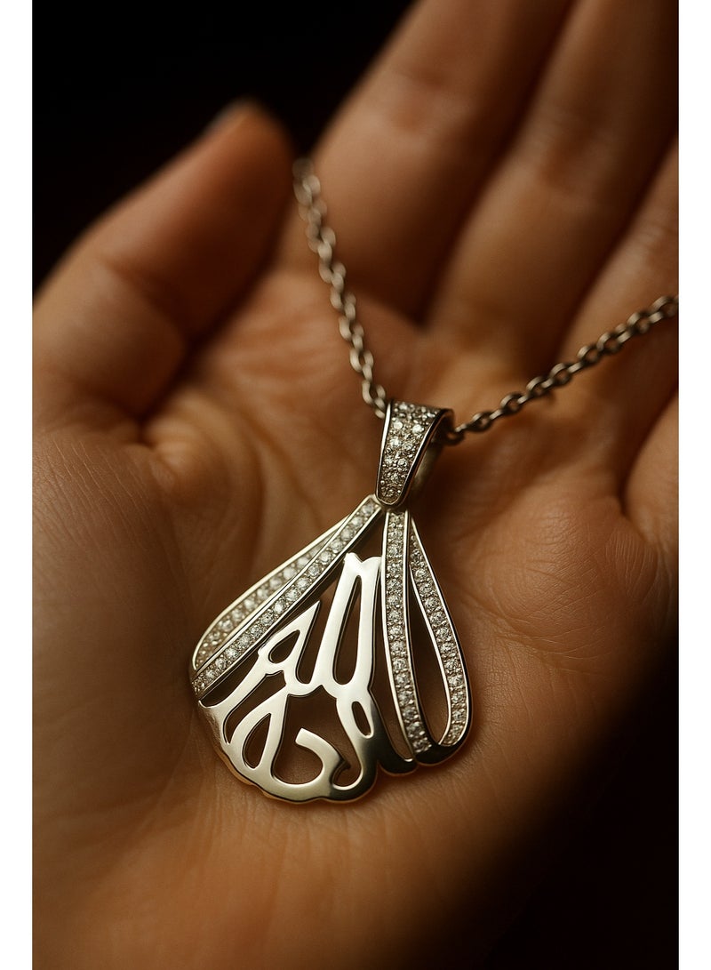 3Diamonds 3DIAMONDS Platinum-Plated Necklace with “Alhamdulillah” Pendant – Elegant Islamic Jewelry - Image 3