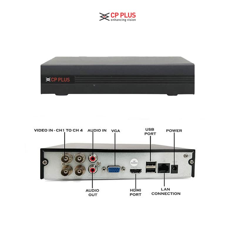 Clocite cp Plus 4 Channel DVR + 2.4MP 1 Dome & 1 Bullet Cameras with Audio Recording (Day/Night Vision) + 500GB HDD + Copper Cable Roll (1+3) 4 CH Power Supply + BNC & DC Full Combo Kit - Image 3