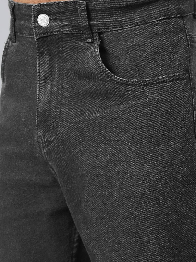 KOTTY Men's Solid Dark Shade Grey Button Straight Fit Jeans (Grey,M)-KOTTYMENSJEANS49M - Image 4