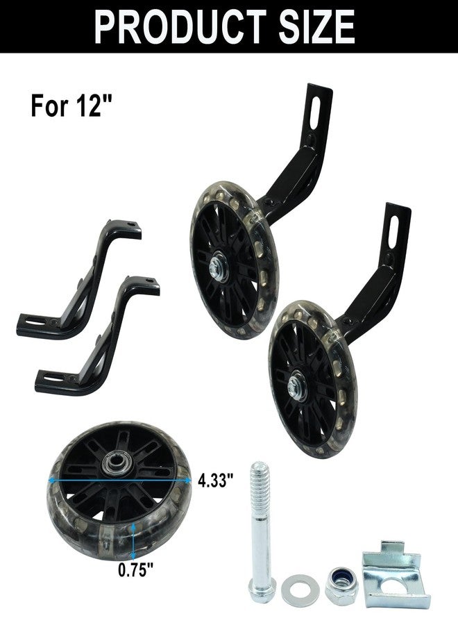 Murtenze 1 Pair of Children's Bicycle Auxiliary Wheel Bicycle Accessories, Flash Silent Training Wheels for 12" Training Wheels Kids Bike Wheel - Image 3