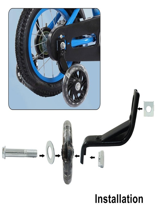 Murtenze 1 Pair of Children's Bicycle Auxiliary Wheel Bicycle Accessories, Flash Silent Training Wheels for 12" Training Wheels Kids Bike Wheel - Image 5