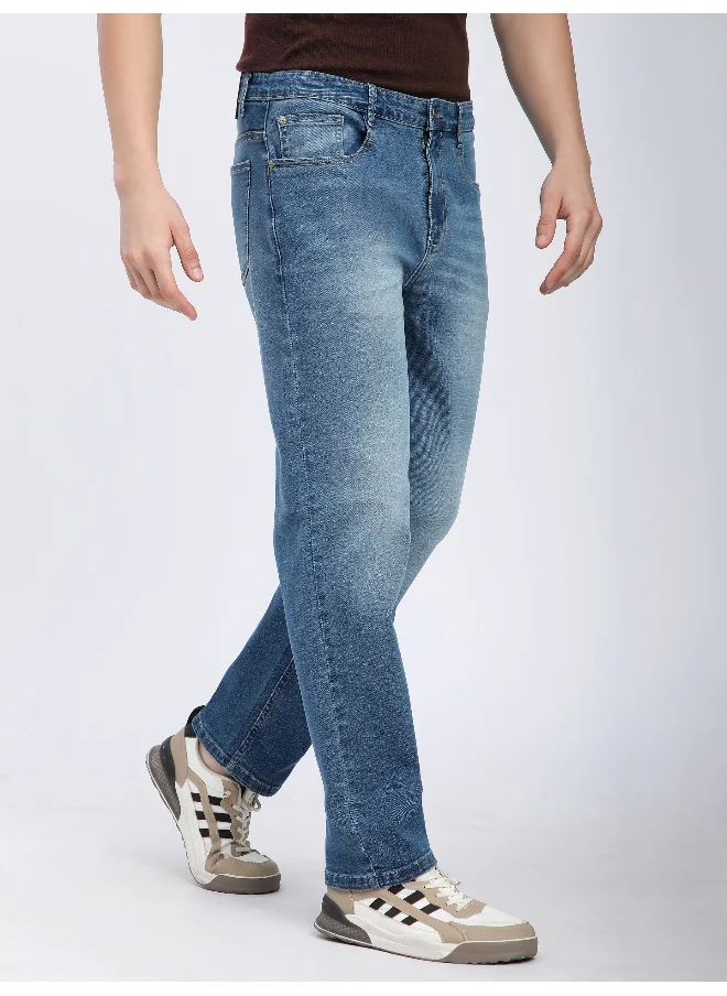 بيونغ Soft Blue Raw Regular Fit Jeans for men