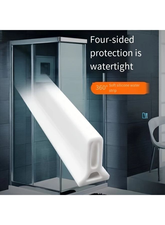 White Waterproof Shower Barrier 59 06 Inch For Dry Wet Separation Bathroom Toilet Kitchen - Image 2