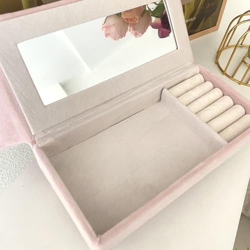 DD-life Openable Sofa Box Couch Jewelry Box,Miniature Sofa Velvet Chair Earrings Necklace Bracelet Storage Box, Gift for Girls and Women Jewelry Box(Pink,Style 3) - Image 5