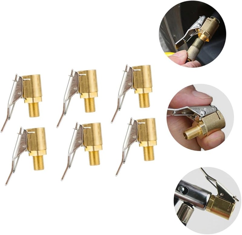 6Pcs Tire Air Chuck Nozzle Clips Brass Material for Car Inflator Pump Secure Attachment - Image 4