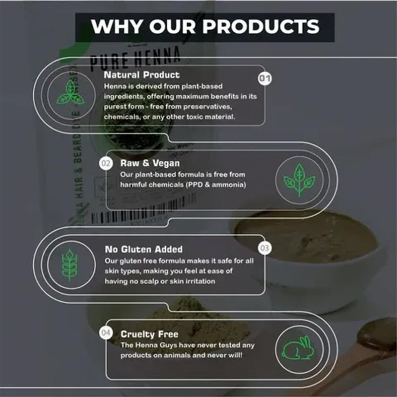 The Henna Guys 1000 Grams - 100% Pure Henna Powder For Hair Dye - Red Henna Hair Color, Best Red Henna For Hair - The Henna Guys - Image 4