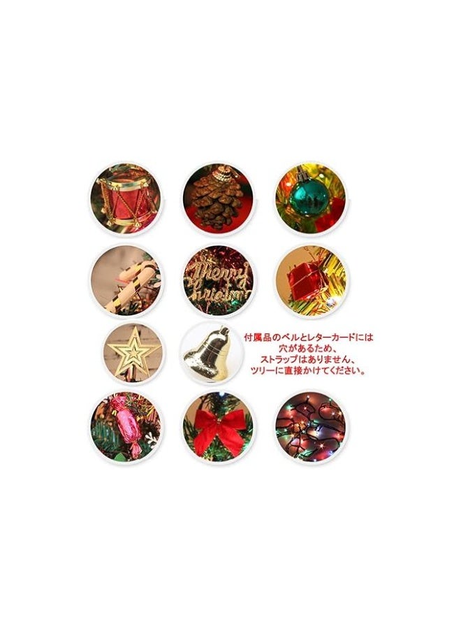 The long-awaited Christmas trees, the regular green tree, with a soft metal pole for movement and a plastic seat. Size: 30 cm + 10 toys that decorate the tree + a 1.5-meter yellow LED string. - Image 3