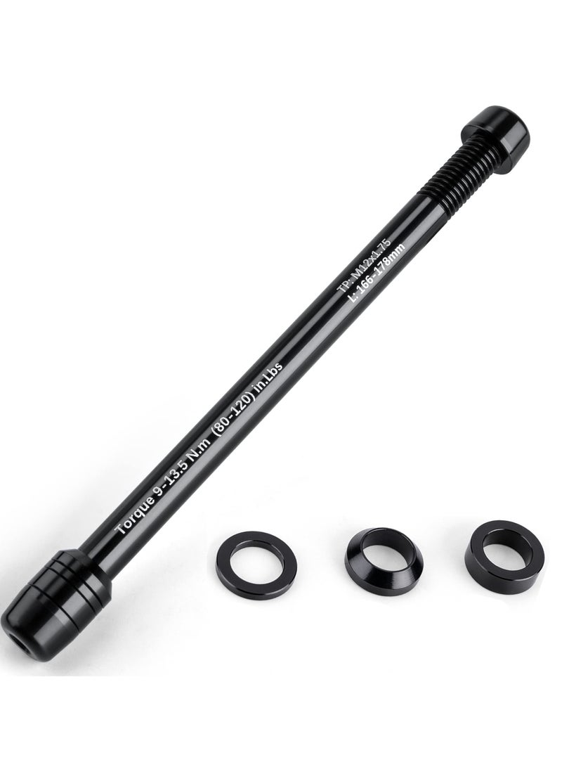 Generic Trainer Thru Axle 12mm Thru Axles for Bike Trainers M12 x 1.75 or 166-178 Thru Axle Adapter for Rear Wheel Attachment Trainer Compatible with Kinetic Saris CycleOps Elite TacX Indoor Trainers - Image 1