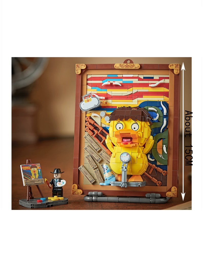 893pcs Screaming Duck, 3d Painting Assembling Model Ornaments Building Block Toys, Children'S Educational Game Gifts - Image 2