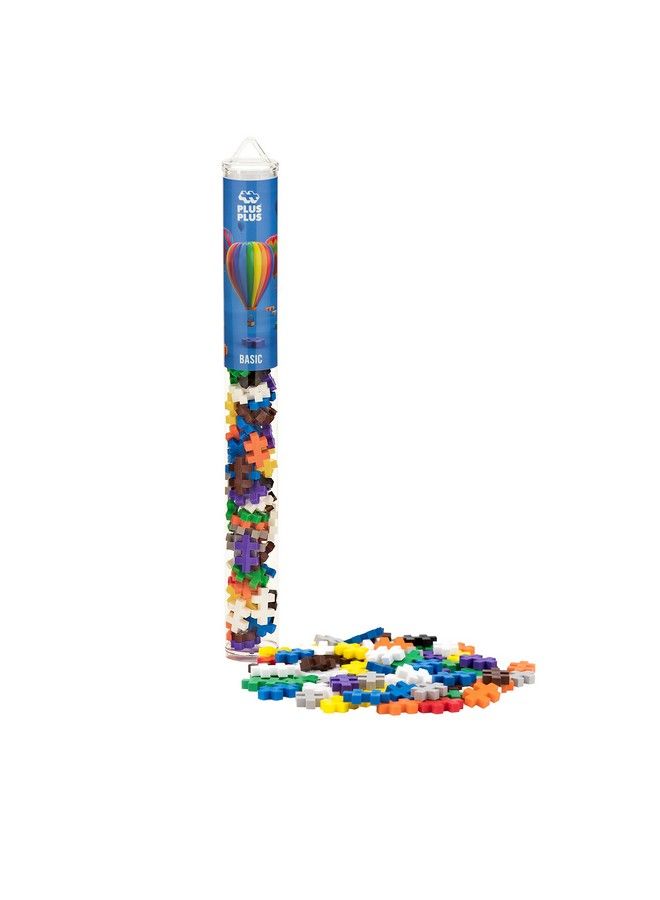 Open Play Tube 70 Piece Basic Color Mix Construction Building Stem ; Steam Toy, Interlocking Mini Puzzle Blocks For Kids  - Image 2