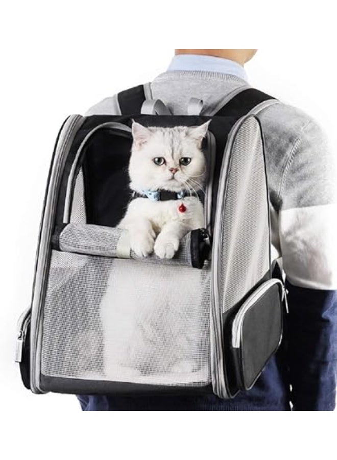 Innovative Bubble Backpack Carrier for Pets During Travel, Ventilated and Safe Transparent Pet Bag for Cats and Dogs, Lightweight Travel-Friendly Pet Backpack for Daily Outings and Trips (Grey) - Image 2
