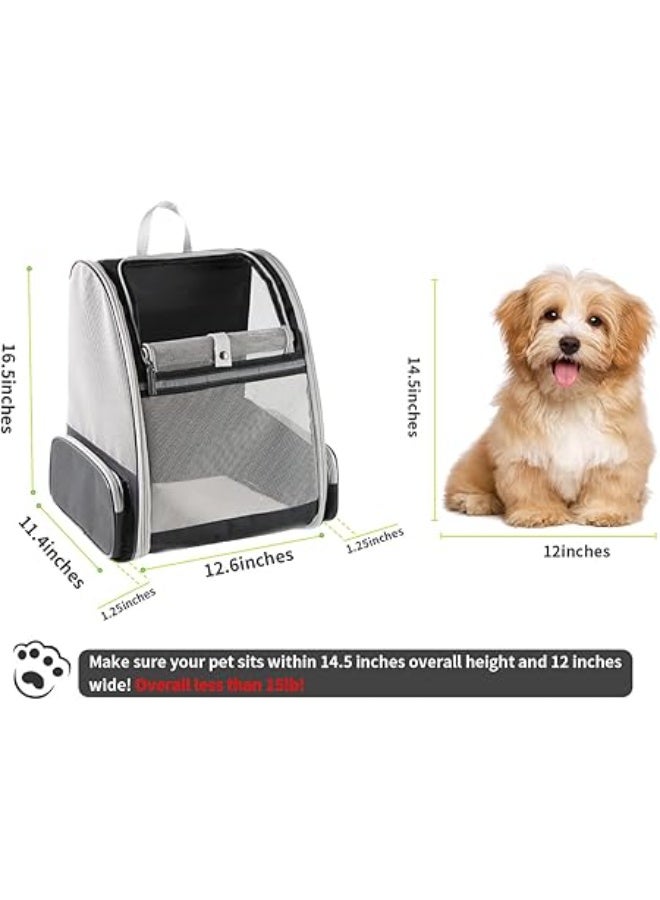 Innovative Bubble Backpack Carrier for Pets During Travel, Ventilated and Safe Transparent Pet Bag for Cats and Dogs, Lightweight Travel-Friendly Pet Backpack for Daily Outings and Trips (Grey) - Image 4