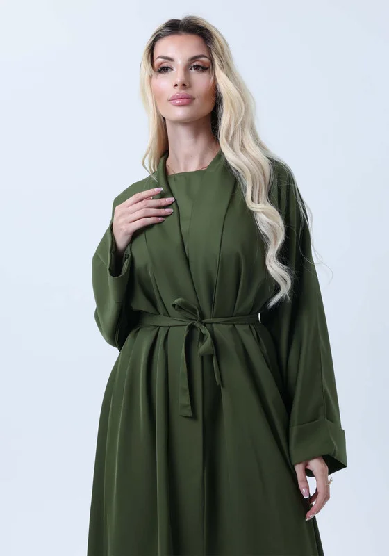 MSquare Fashion 4-Piece Olive Green Abaya Complete Set