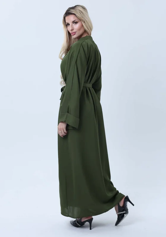 MSquare Fashion 4-Piece Olive Green Abaya Complete Set