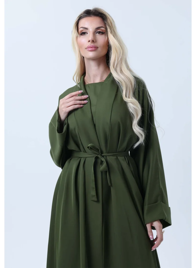 MSquare Fashion 4-Piece Olive Green Abaya Complete Set