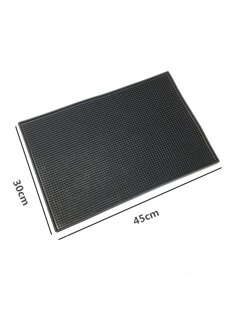 Generic - Rubber Bar Service Mat 45 x 30cm Heavy Duty Leakproof Non Slip Tabletop Protection for Kitchen Restaurant Hotel Beverages Furniture - Image 1
