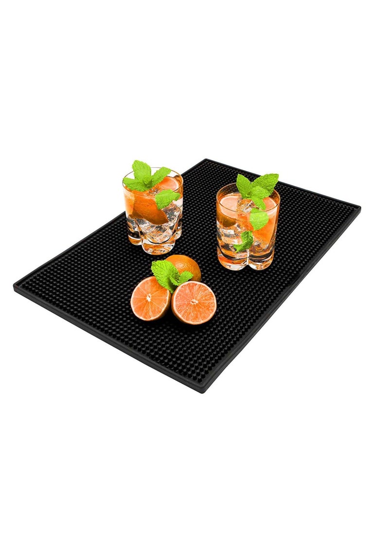 Generic - Rubber Bar Service Mat 45 x 30cm Heavy Duty Leakproof Non Slip Tabletop Protection for Kitchen Restaurant Hotel Beverages Furniture - Image 1