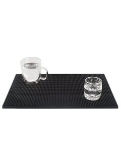 Rubber Bar Service Mat 45 x 30cm Heavy Duty Leakproof Non Slip Tabletop Protection for Kitchen Restaurant Hotel Beverages Furniture