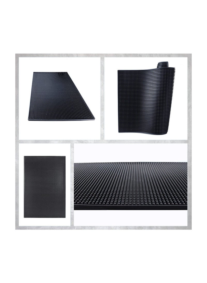 Generic - Rubber Bar Service Mat 45 x 30cm Heavy Duty Leakproof Non Slip Tabletop Protection for Kitchen Restaurant Hotel Beverages Furniture - Image 1