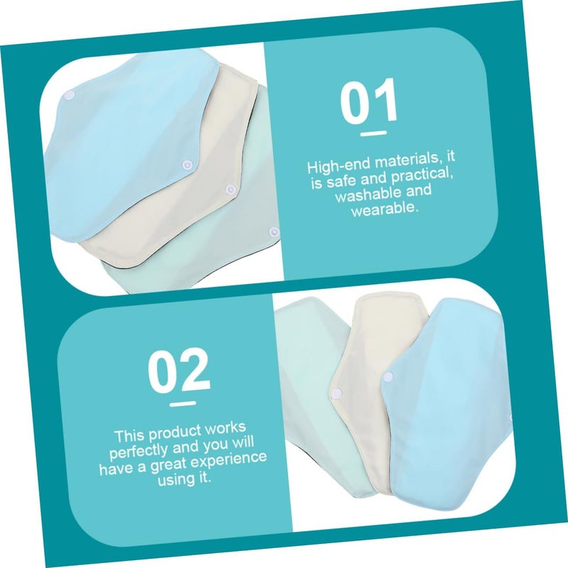 OUNONA 4 Pack Washable Menstrual Pads for Women Reusable Lightweight Breathable Sanitary Napkins Comfortable Nursing Mats for Travel and Daily Use Black - Image 5