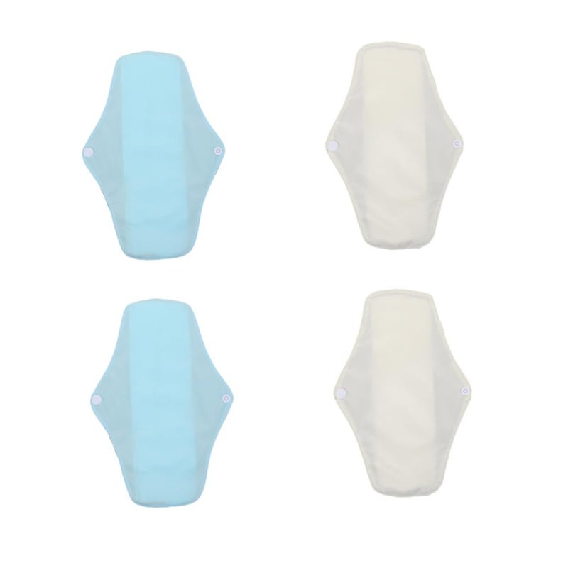 OUNONA 4 Pack Washable Menstrual Pads for Women Reusable Lightweight Breathable Sanitary Napkins Comfortable Nursing Mats for Travel and Daily Use Black - Image 2