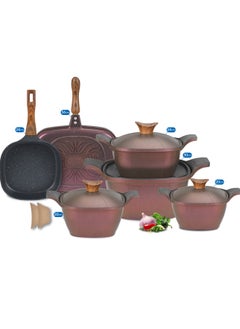 طقم جرانيت ديزاين كوري 11 ق مربع نيو كلاين ( 4 حلة + دبل جريل + مقلايه ) Neoklien -Royal