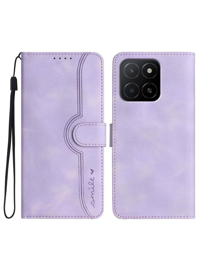 Green Tiger Case For Honor X5b / X5b Plus Global Heart Pattern Skin Feel Leather Phone Case  - Image 1