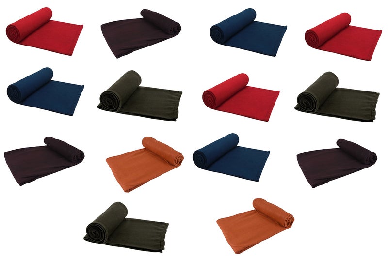 Goyal's ® Plain Fleece Warm Single Bed Blanket (Pack of 14) - Image 1