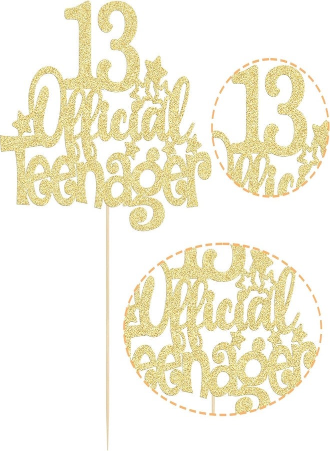 SVM CRAFT® Gold official 13 Teenager birthday cake topper 13th birthday cake topper, Official Teenager - Image 2