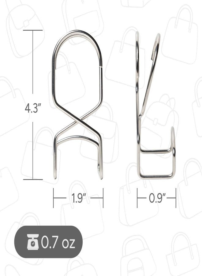 Wiosi Metal Purse Hanger Closet Set of 4 - Anti-Fall Heavy Duty Bag Organizer Hooks for Handbags, Backpacks & Totes, Durable Space Saving Bag Holder and Closet Hook - Image 2