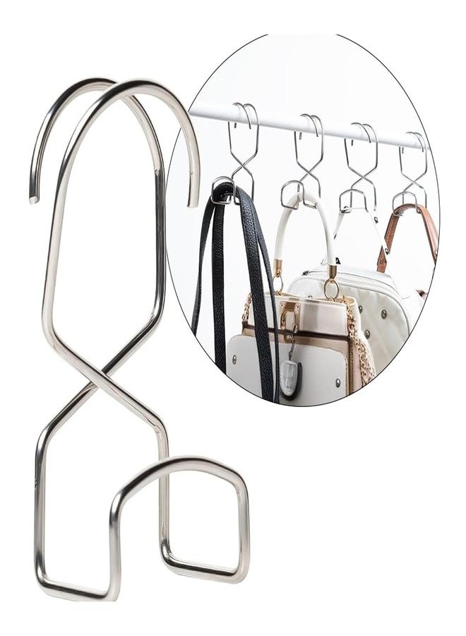 Wiosi Metal Purse Hanger Closet Set of 4 - Anti-Fall Heavy Duty Bag Organizer Hooks for Handbags, Backpacks & Totes, Durable Space Saving Bag Holder and Closet Hook - Image 1