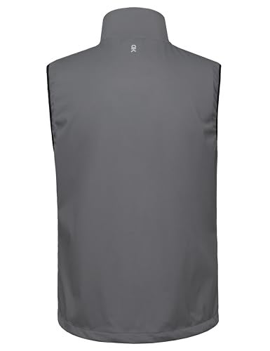 Little Donkey Andy Men's Lightweight Softshell Vest Windproof Sleeveless Jacket for Travel Hiking Running Golf Gray XL - Image 2