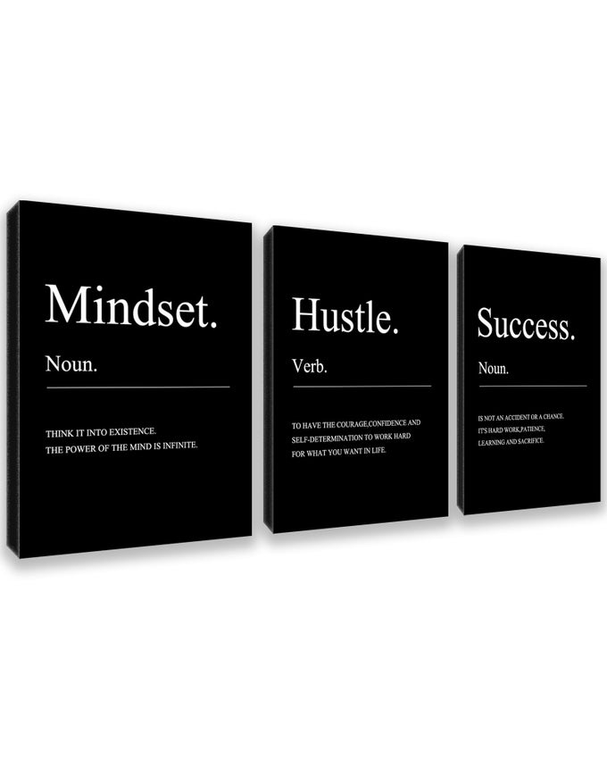 SUCCESS PAINTINGS 3PIECE MOTIVATIONAL WALL ART SET INSPIRATIONAL CANVAS PRINTS FOR HOME BEDROOM LIVING ROOM DECORATIONS 36W X 16H