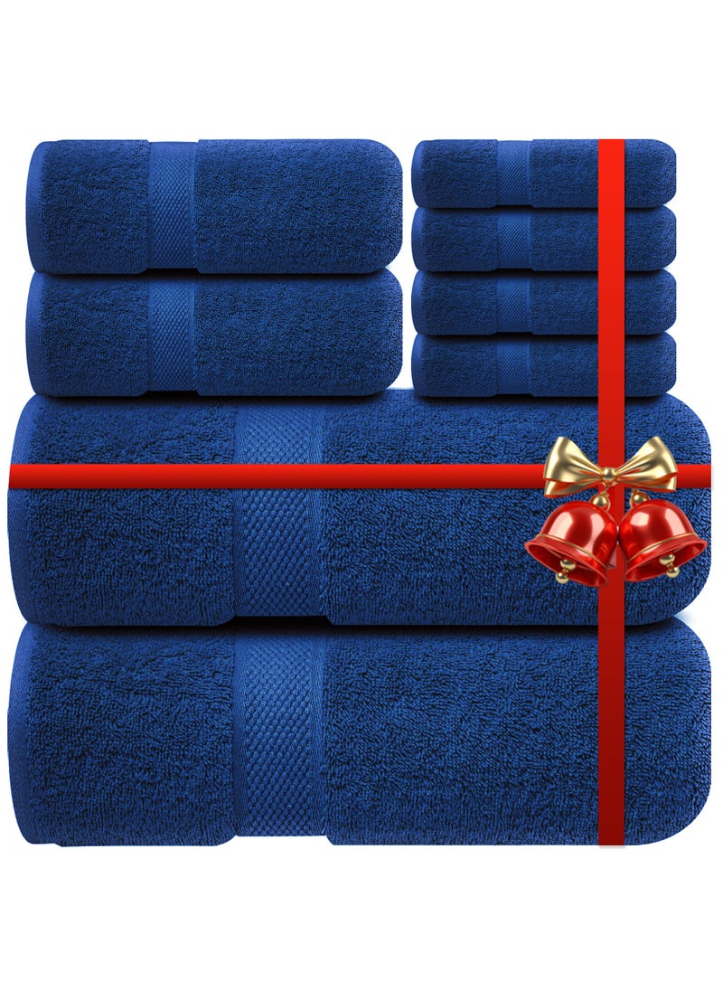 Infinitee Xclusives - Premium Blue Bath Towels Set - [Pack of 8] 100% Cotton Highly Absorbent 2 Bath Towels, 2 Hand Towels and 4 Washcloths - Luxury Hotel & Spa Quality Bath Towels for Bathroom by Infinitee Xclusives - Image 1