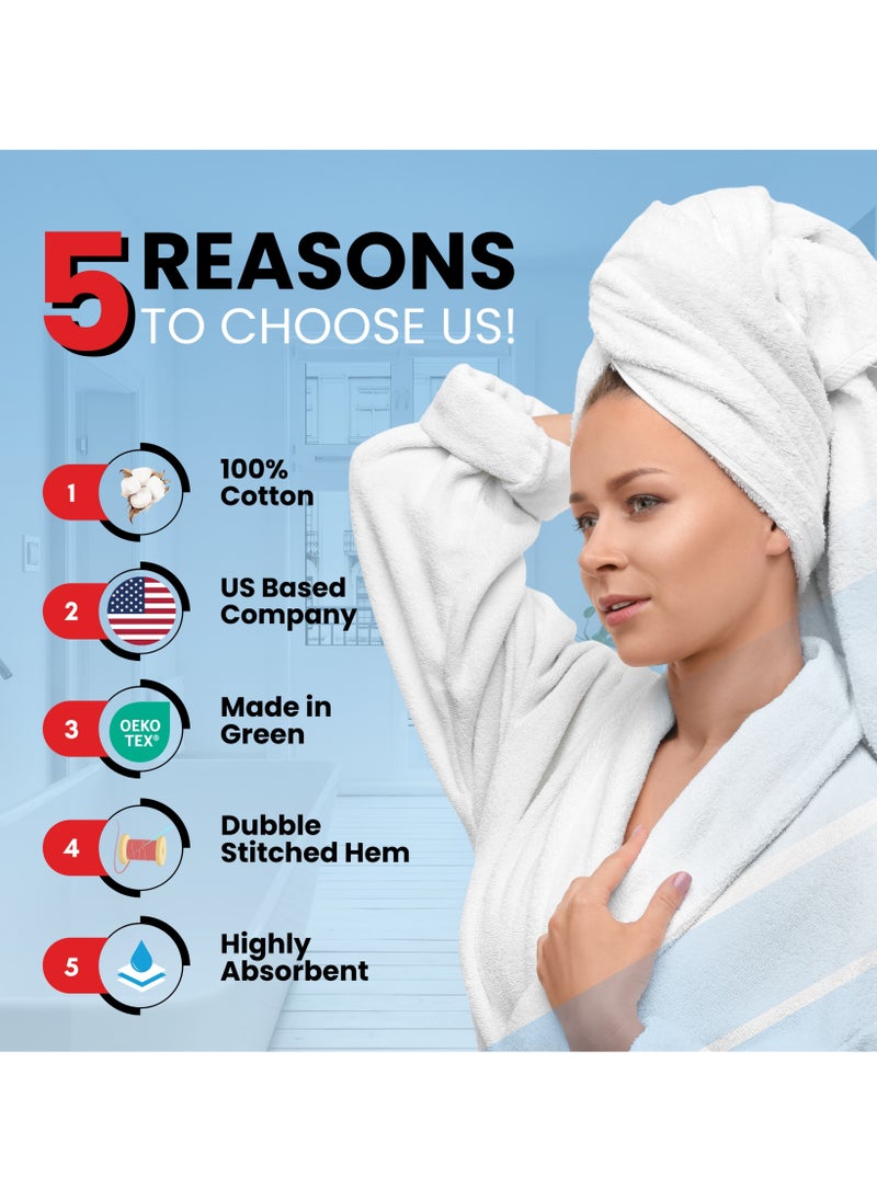 Infinitee Xclusives - Premium Blue Bath Towels Set - [Pack of 8] 100% Cotton Highly Absorbent 2 Bath Towels, 2 Hand Towels and 4 Washcloths - Luxury Hotel & Spa Quality Bath Towels for Bathroom by Infinitee Xclusives - Image 1